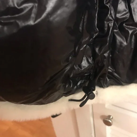 S13 by SAM. Madison Faux Fur Jacket in Cream with Black Puffer Lining, Size L - Picture 8 of 14